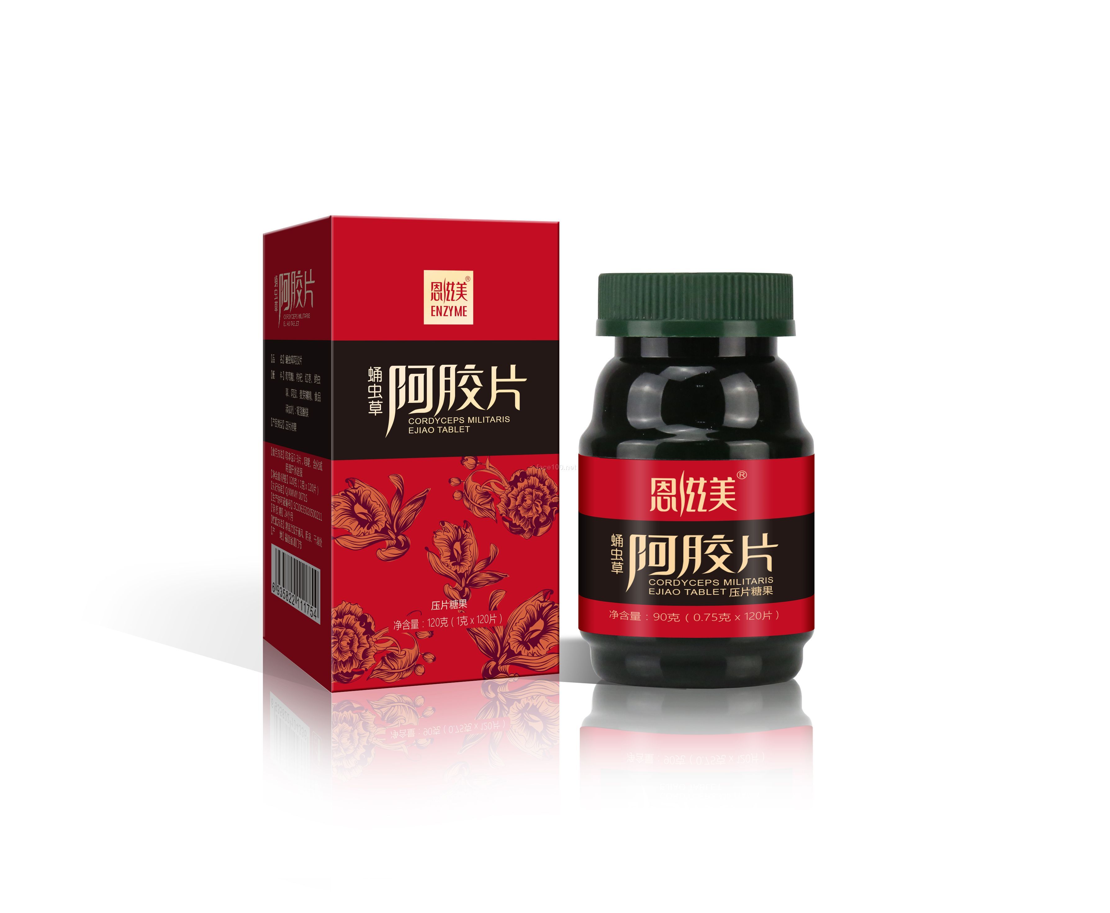 恩滋美 蛹蟲(chóng)草阿膠片 1g*120片/瓶